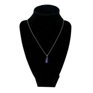 Amethyst Gemstone 925 Silver Pendant w/Chain